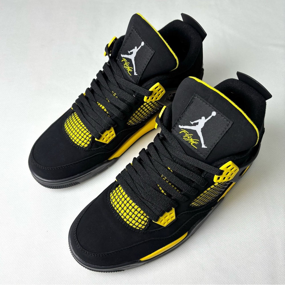 Men’s Black/Yellow Sneakers Trainers -Brand New Retro 4 Yellow Thunder 2023